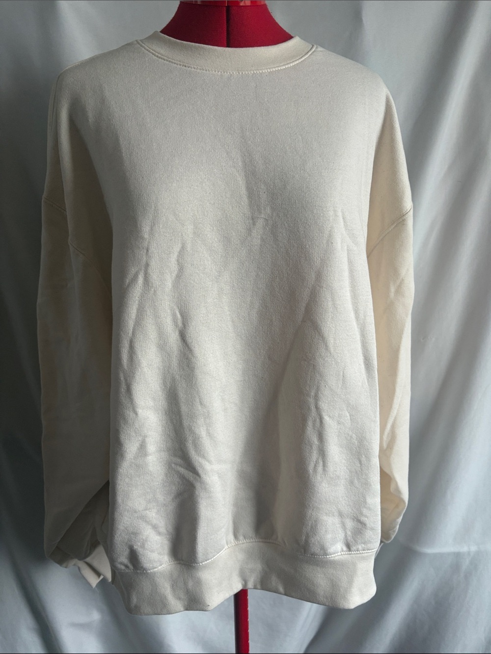 Hanes Cream Oversized Crewneck Sweatshirt